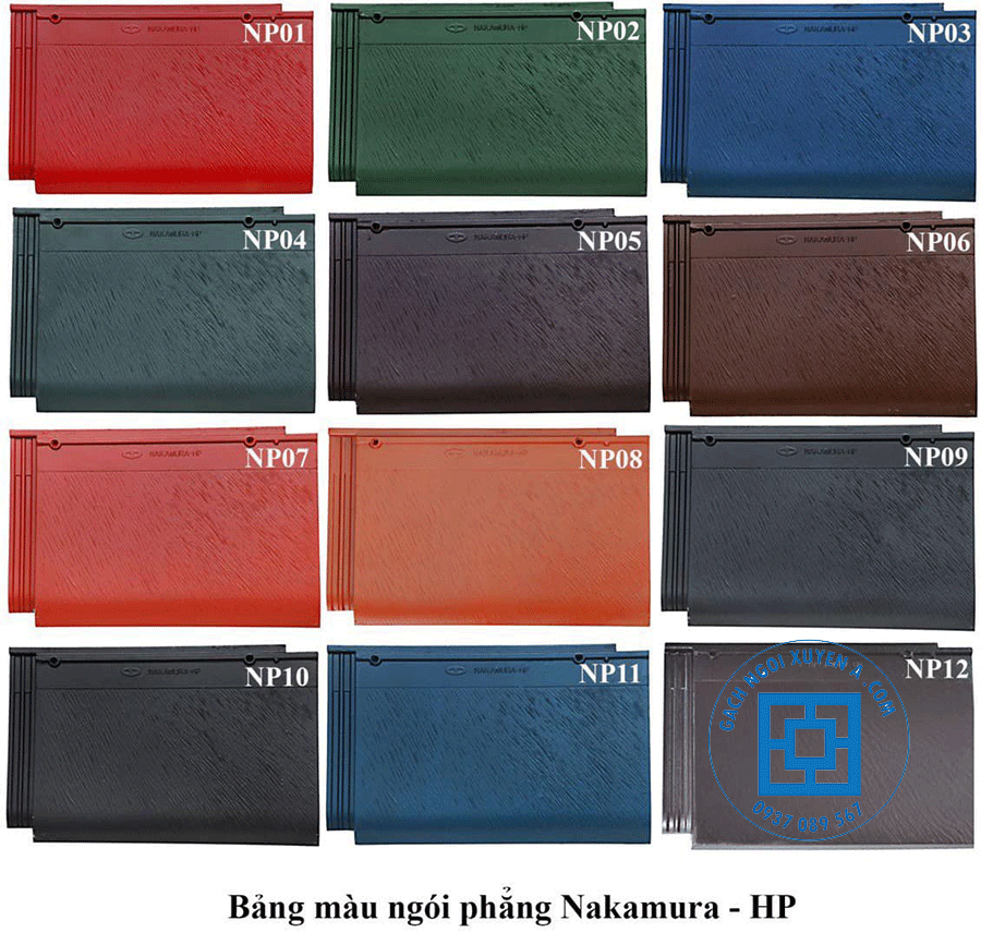 Bảng màu ngói Phẳng Nakamura