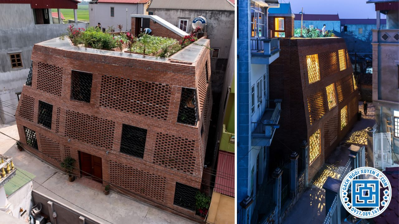 Biệt thự gạch mộc mạc sang trọng