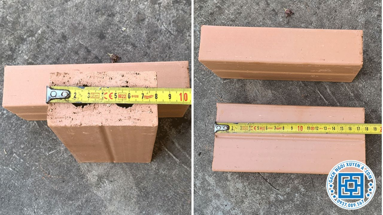 Cách đo gạch 2 lỗ chính xác bằng thước đo