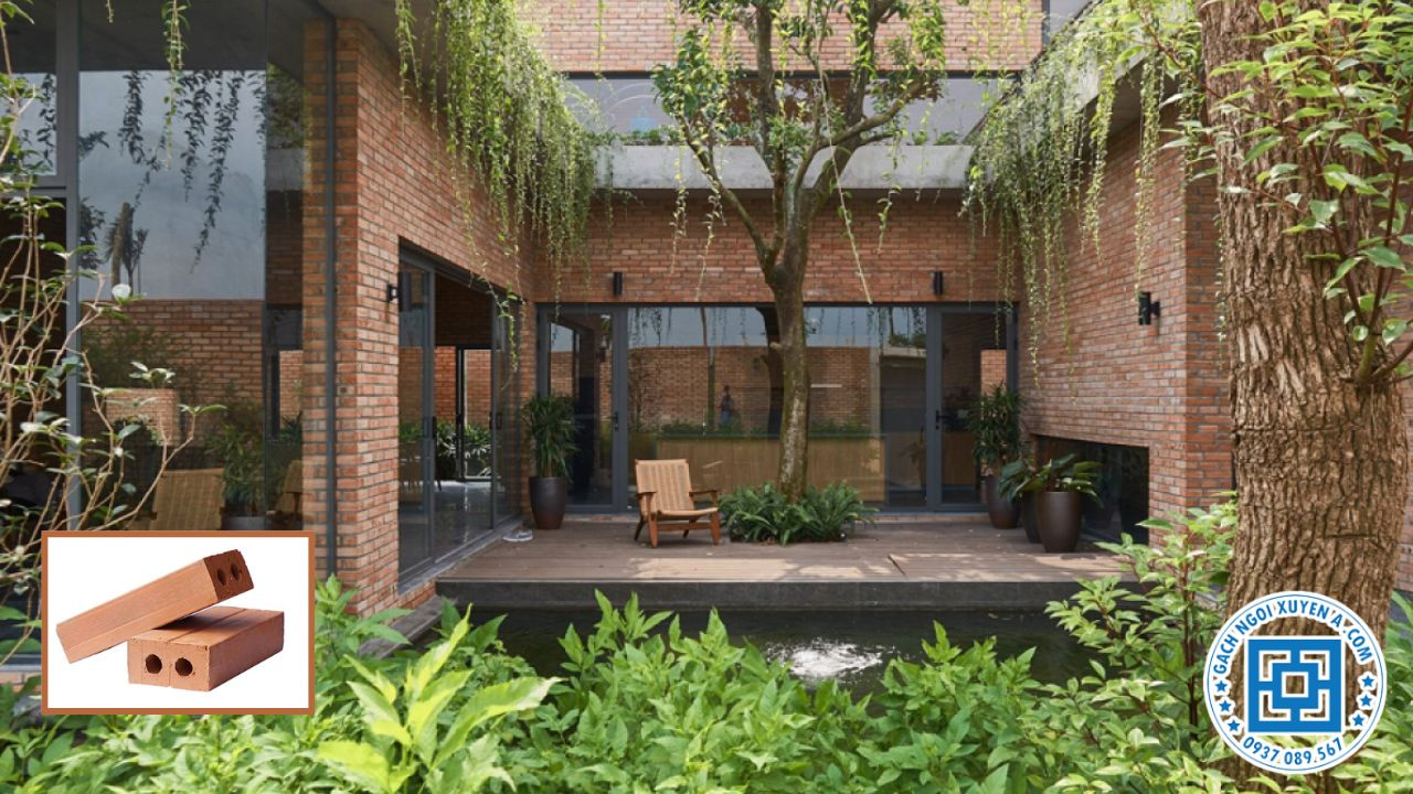 Gạch 2 lỗ ốp tường trang trí đẹp