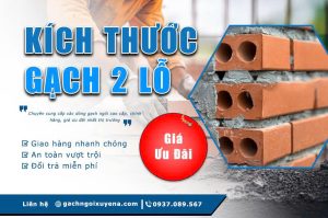 Kích thước gạch 2 lỗ