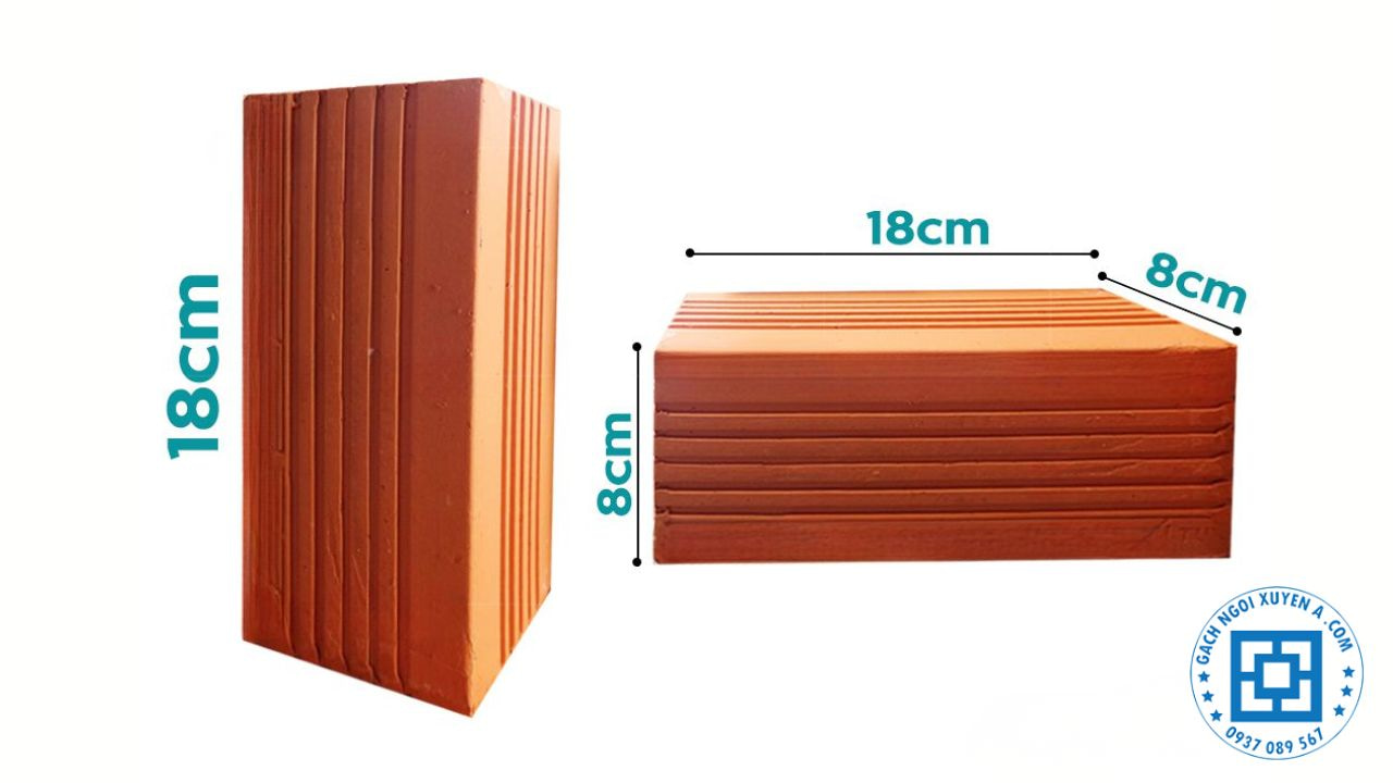 Kích Thước Gạch Ống 4 Lỗ 80x80x180 mm
