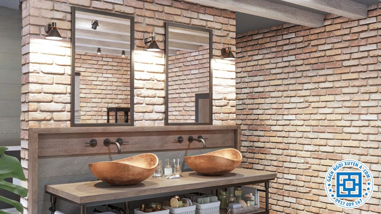 Gạch đinh tạo cảm giác khô ráo cho những khu vực ẩm ướt