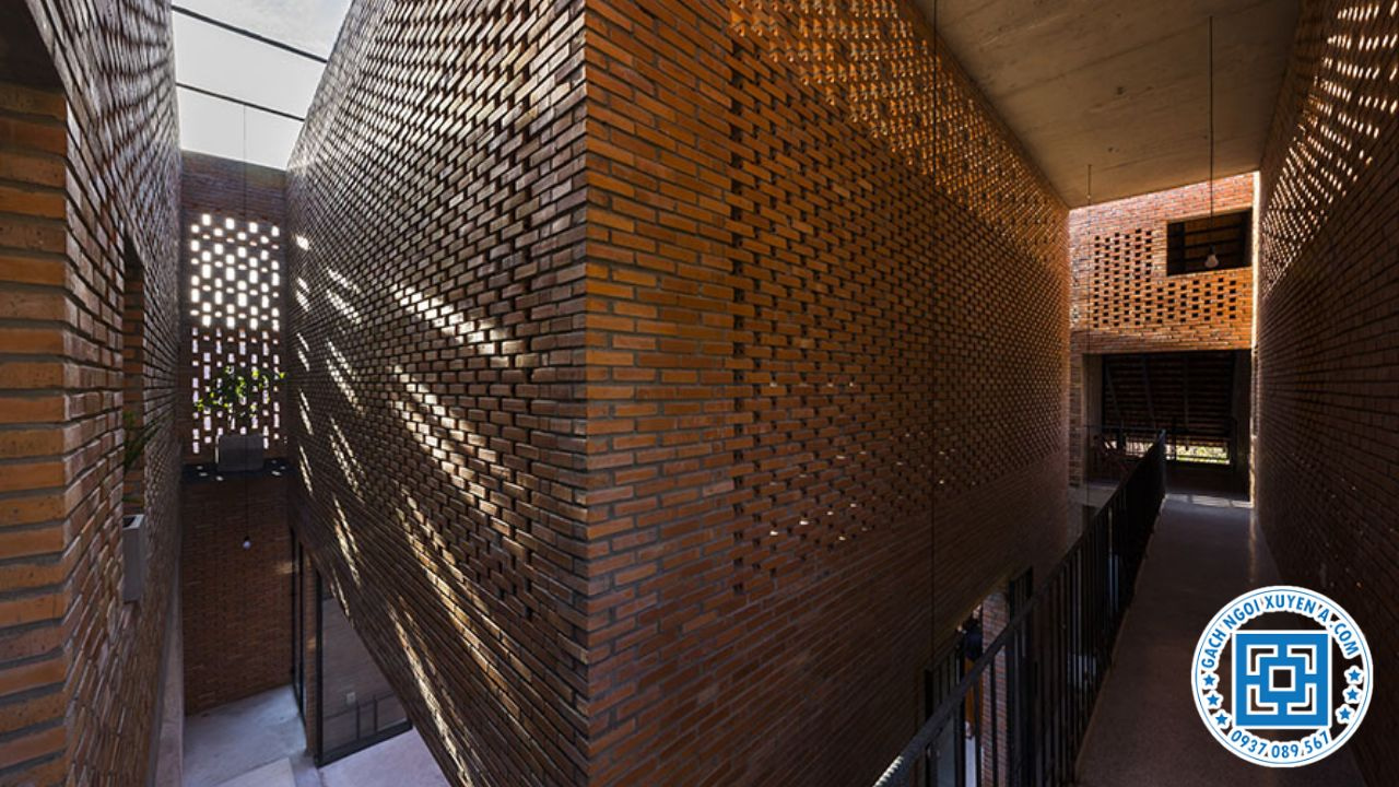 Tường ngăn bằng gạch mang phong cách vintage