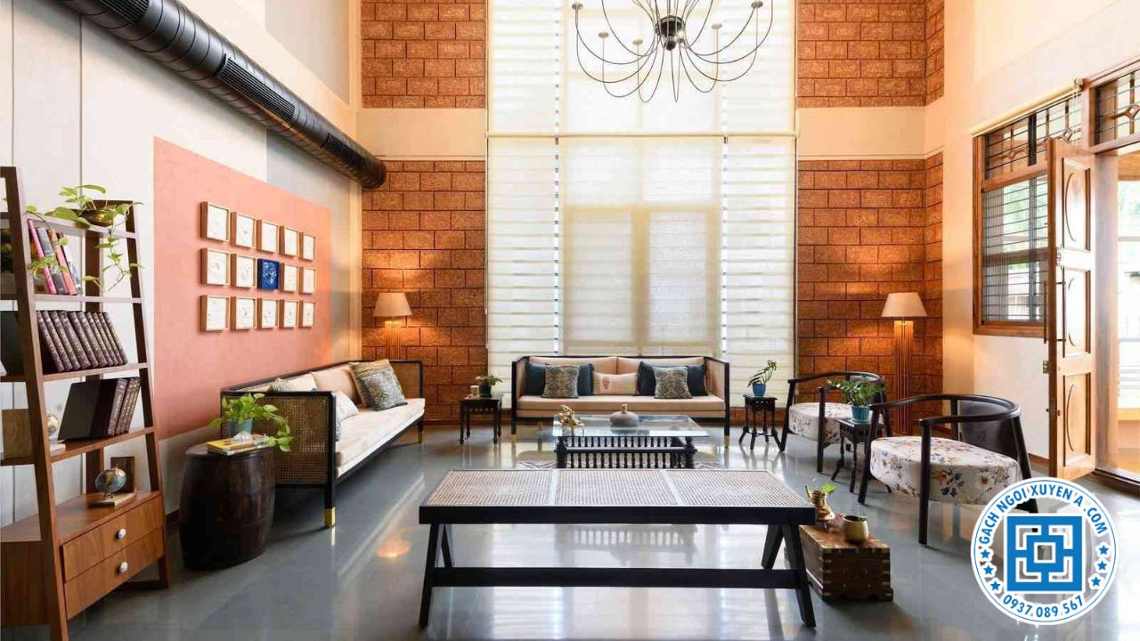 Nhà Phong Cách Đơn Giản Kết Hợp Với Đá Tổ Ong Vàng