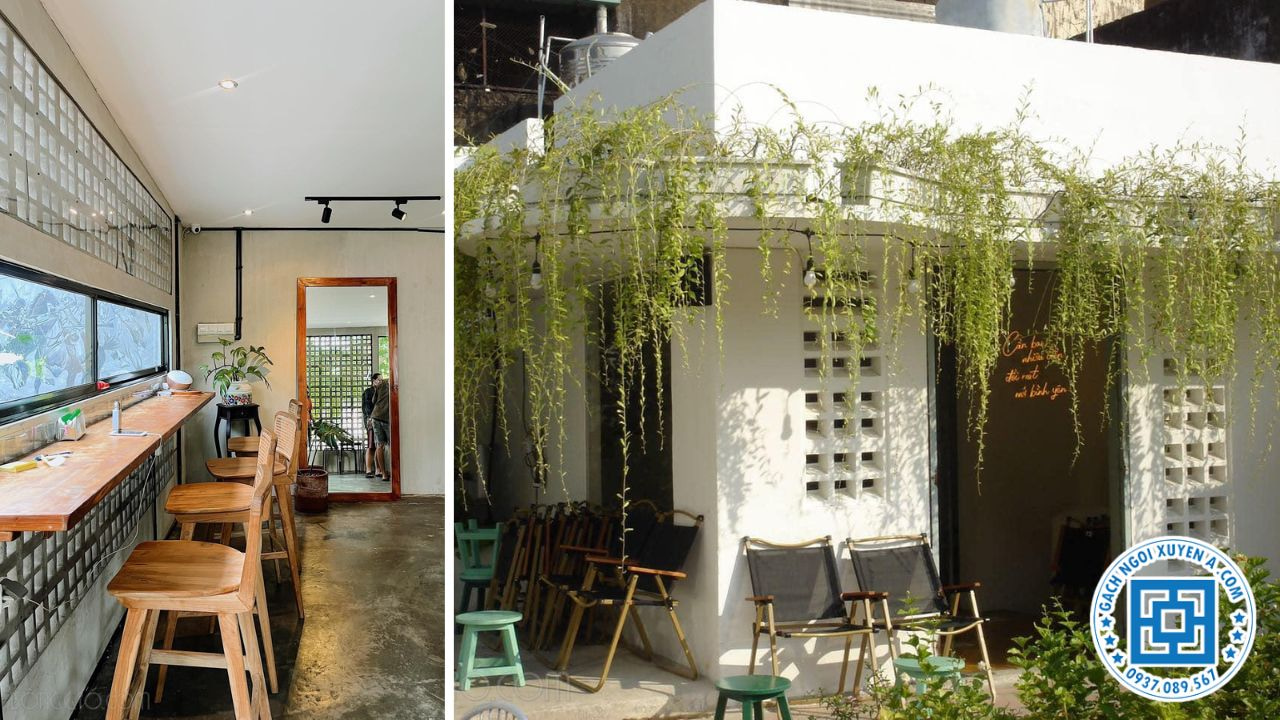 Quán Cà Phê Sử Dụng Gạch Thông Gió Tạo Hiệu Ứng Bắt Mắt 